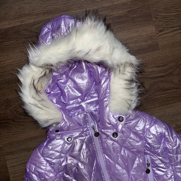 Quilted One-piece Metallic Purple SnowSuit New - Picture 5 of 7